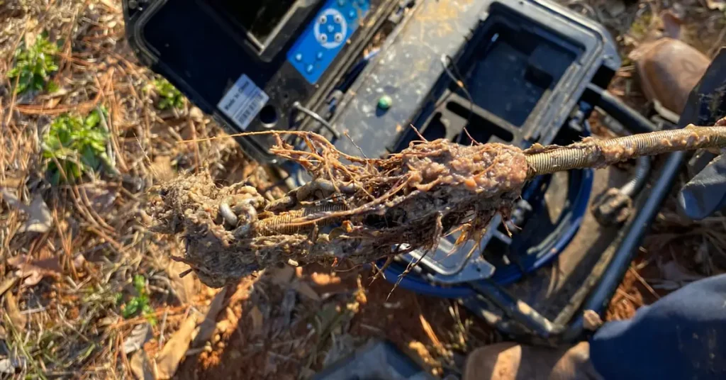 A plumbing issue involving a septic line, showing what can happen if not properly inspected.